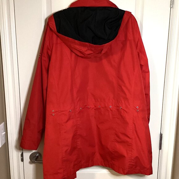 Tower by London Fog Women's Red Jacket Detachable Hood Size XL Double Zipper - Picture 7 of 12